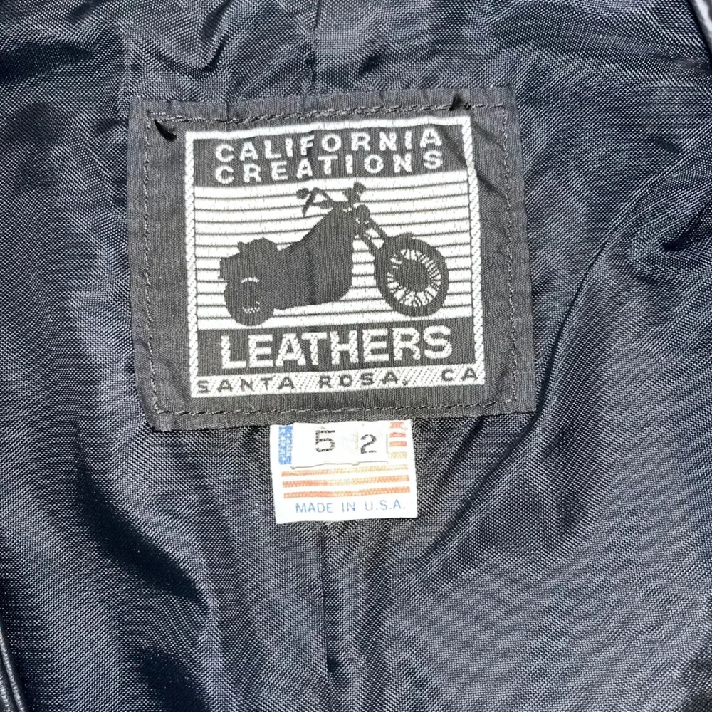 Vintage 90s Leather Biker‎ Vest 52 XXL USA Black Motorcycle Western Moto Core